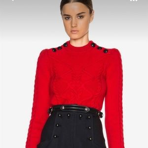 Isabel Marant Dustin Wool Blend Red Cable-knit Sweater size 34 (xs/S)